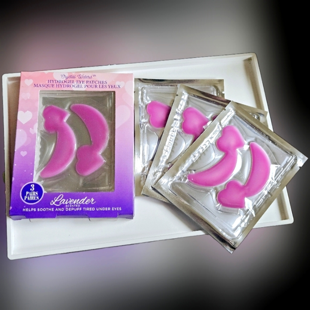 NWT 》2 BOXES/6 PAIRS《 OF CRYSTAL WATERS LAVENDAR HYDROGEL UNDEREYE PATCHES!